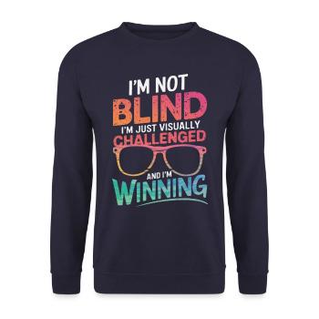 Aveugle Personnes malvoyantes - Sweat-shirt Unisexe - marine - Devant - Alina (178cm) & Michal (187cm)