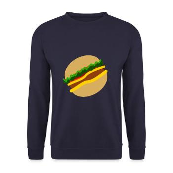 Burger Symbol - Unisex Pullover - Navy - Vorne - Alina (178cm) & Michal (187cm)