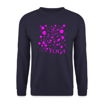 Yoga Om pink - Unisex Pullover - Navy - Vorne - Alina (178cm) & Michal (187cm)