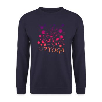 Yoga Om Namaste - Unisex Pullover - Navy - Vorne - Alina (178cm) & Michal (187cm)