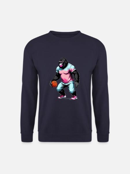 Gorilla spiller basketball - Unisex sweater - marineblå