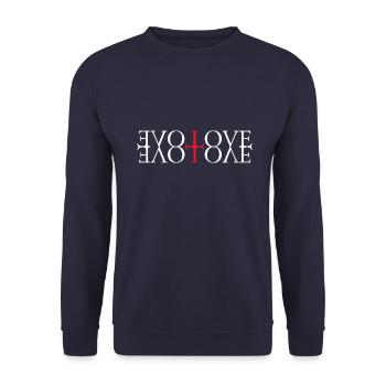 Love Liebe cooles lovedesign - Unisex Pullover - Navy - Vorne - Alina (178cm) & Michal (187cm)