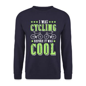 Fahrrad Radfahren cool - Unisex Pullover - Navy - Vorne - Alina (178cm) & Michal (187cm)