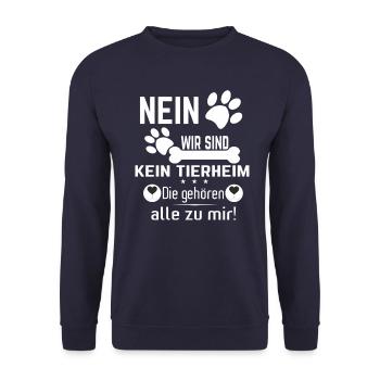 Tierheim3 - ein tolles Geschenk für Rudelführer - Unisex Pullover - Navy - Vorne - Alina (178cm) & Michal (187cm)