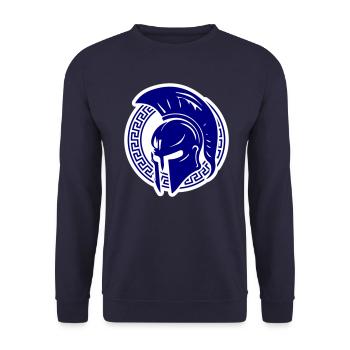 Spartaner Helm Gladiator Sparta - Unisex Pullover - Navy - Vorne - Alina (178cm) & Michal (187cm)