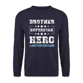 Brother Limited Edition Saying - Unisex Sweatshirt - navy - Front - Alina (178cm) & Michal (187cm)
