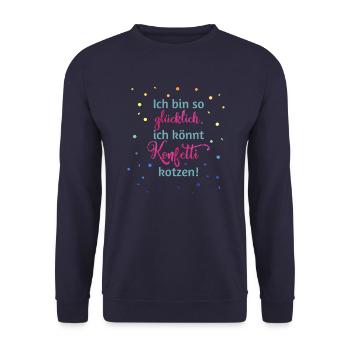 Konfetti kotzen - Unisex Pullover - Navy - Vorne - Alina (178cm) & Michal (187cm)