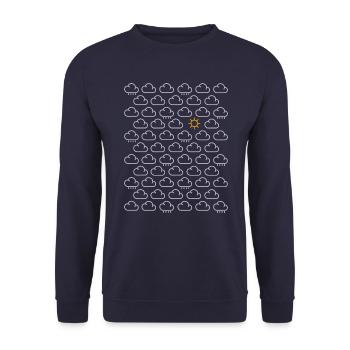 Wolken Regen Sonne 2 - Unisex Pullover - Navy - Vorne - Alina (178cm) & Michal (187cm)