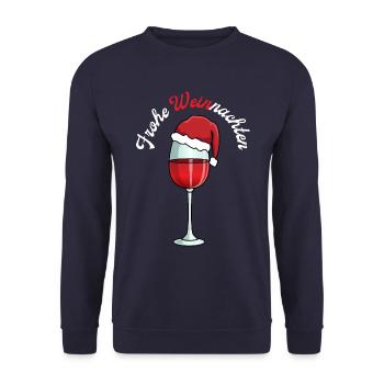 Frohe Weinnachten lustiges Weihnacht Design Frauen - Unisex Pullover - Navy - Vorne - Alina (178cm) & Michal (187cm)