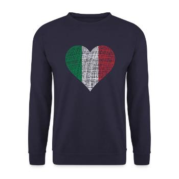 Italien Herz I love Italy - Unisex Pullover - Navy - Vorne - Alina (178cm) & Michal (187cm)