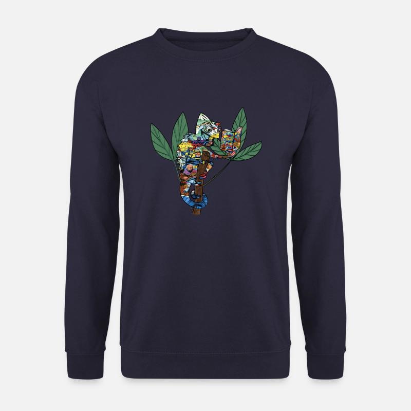 Cool chameleon with comic - Unisex Sweatshirt - navy