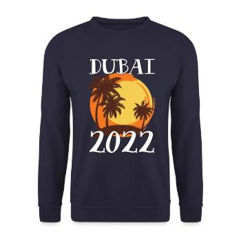 Dubai 2022 Palmen - Unisex Pullover - Navy - Vorne - Alina (178cm) & Michal (187cm)