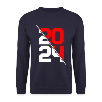 2024 year - Unisex Sweatshirt - navy - Front - Alina (178cm) & Michal (187cm)