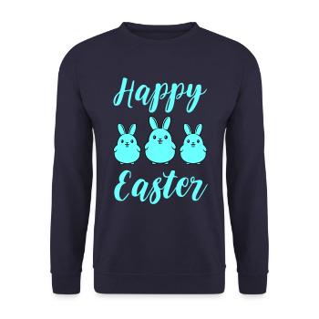 Joyeux lapins de Pâques - Sweat-shirt Unisexe - marine - Devant - Alina (178cm) & Michal (187cm)