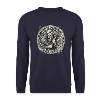 Wikinger - Unisex Pullover - Navy - Vorne - Alina (178cm) & Michal (187cm)