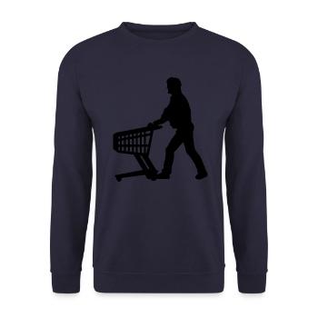 Panier Shopping Panier Homme Supermarché - Sweat-shirt Unisexe - marine - Devant - Alina (178cm) & Michal (187cm)