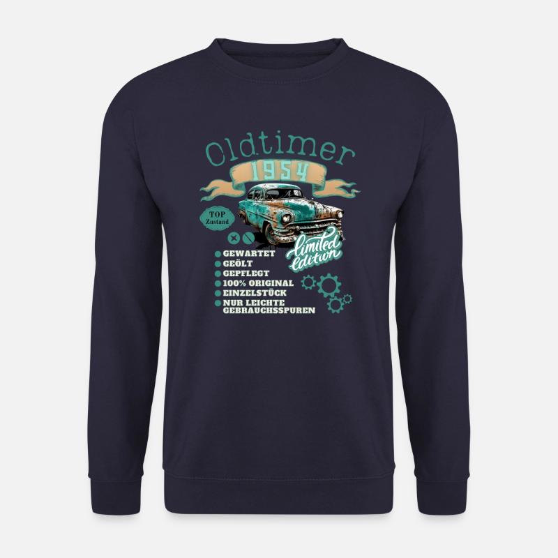 Oldtimer Motiv Jahrgang 1954 Geburtstag Geschenk - Unisex Pullover - Navy