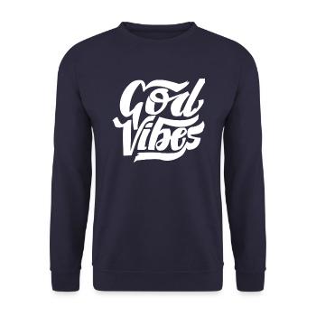 GOD VIBES - Sweat-shirt Unisexe - marine - Devant - Alina (178cm) & Michal (187cm)