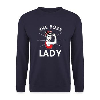 La patronne - Sweat-shirt Unisexe - marine - Devant - Alina (178cm) & Michal (187cm)