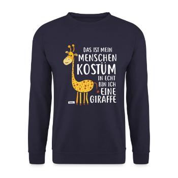 This Is My Human Costume Giraffe HARIZ - Unisex Sweatshirt - navy - Front - Alina (178cm) & Michal (187cm)