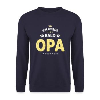 Ich werde bald Opa - Unisex Pullover - Navy - Vorne - Alina (178cm) & Michal (187cm)