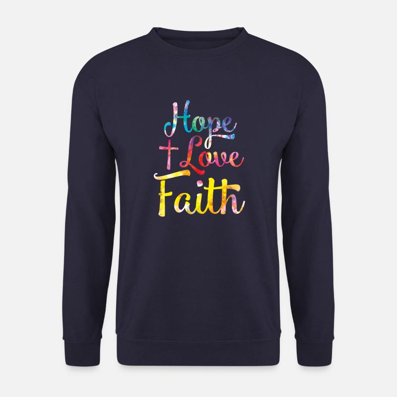 hoffnung liebe glaube kreuz - Unisex Pullover - Navy