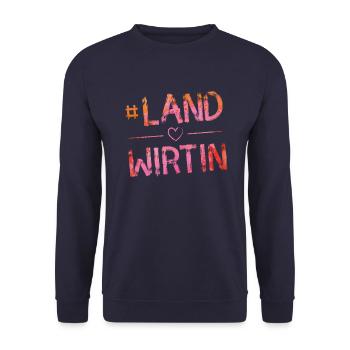 Landwirtin herz hashtag bunt - Unisex Pullover - Navy - Vorne - Alina (178cm) & Michal (187cm)
