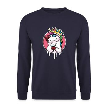 Einhorn party - Unisex Pullover - Navy - Vorne - Alina (178cm) & Michal (187cm)