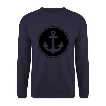 anker symbol icon circle - Unisex Sweatshirt - navy - Front - Alina (178cm) & Michal (187cm)