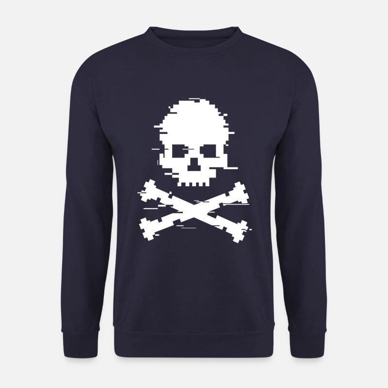 Glitch-Schädel - Unisex Pullover - Navy