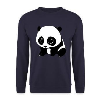 panda baby - Unisex Pullover - Navy - Vorne - Alina (178cm) & Michal (187cm)