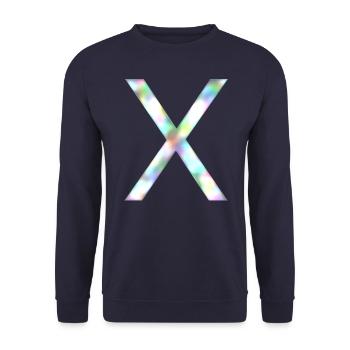X - Arc-en-ciel - Sweat-shirt Unisexe - marine - Devant - Alina (178cm) & Michal (187cm)