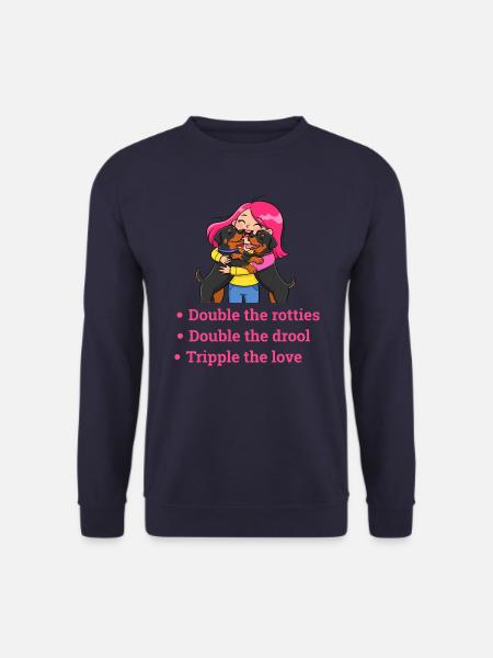 Verdoppeln Sie die Rotties, verdreifachen Sie die Liebe - Unisex Pullover - Navy