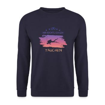 Tauchen Diving Scuba Taucher - Unisex Pullover - Navy - Vorne - Alina (178cm) & Michal (187cm)
