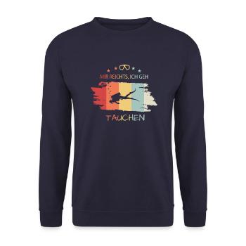Tauchen Diving Spruch für Taucher - Unisex Pullover - Navy - Vorne - Alina (178cm) & Michal (187cm)