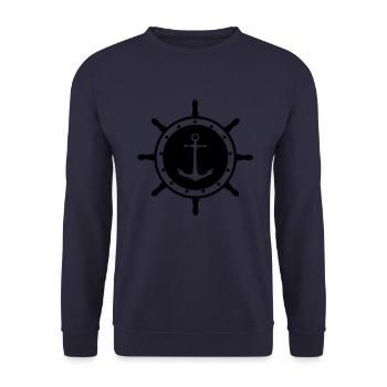 helm anchor 1 - Unisex Sweatshirt - navy - Front - Alina (178cm) & Michal (187cm)