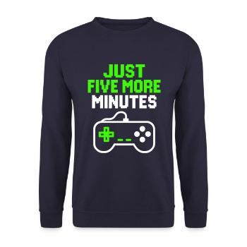 Encore cinq minutes Geek Gamer Gaming Humour - Sweat-shirt Unisexe - marine - Devant - Alina (178cm) & Michal (187cm)