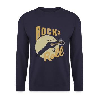 Rock n Roll - Unisex Pullover - Navy - Vorne - Alina (178cm) & Michal (187cm)