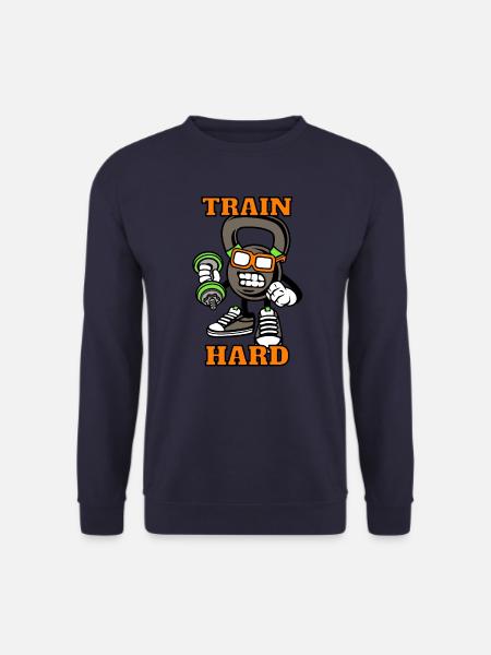 Fitness Train Hard Cartoon - Unisex Sweatshirt - navy