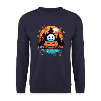 Design d’Halloween effrayant pour la prochaine fête - Sweat-shirt Unisexe - marine - Devant - Alina (178cm) & Michal (187cm)