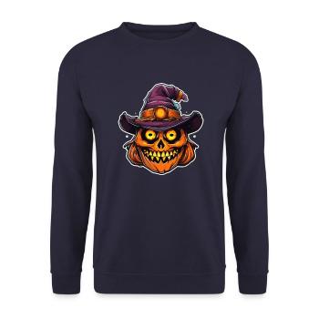 Design d’Halloween effrayant pour la prochaine fête - Sweat-shirt Unisexe - marine - Devant - Alina (178cm) & Michal (187cm)