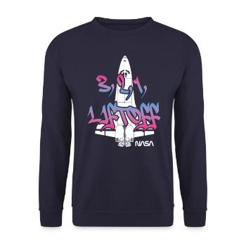 NASA Navette Spatiale 3, 2, 1 Liftoff Design Cool - Sweat-shirt Unisexe - marine - Devant - Alina (178cm) & Michal (187cm)