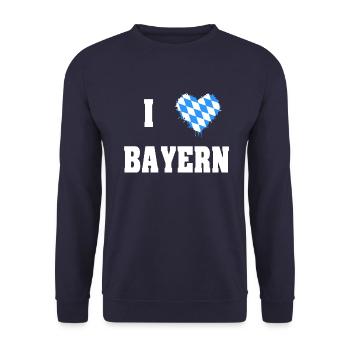 I love Bayern - Unisex Pullover - Navy - Vorne - Alina (178cm) & Michal (187cm)