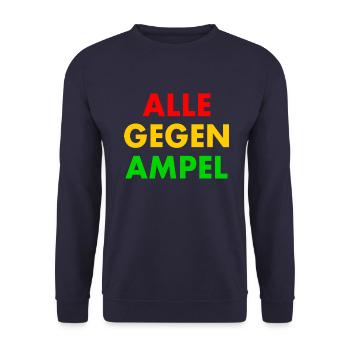 Alle gegen ampel - Unisex Pullover - Navy - Vorne - Alina (178cm) & Michal (187cm)