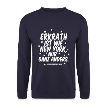Erkrath ist wie New York - Unisex Pullover - Navy - Vorne - Alina (178cm) & Michal (187cm)