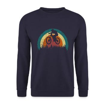 MTB Downhill Freeride Mountain Biking Enduro - Unisex Pullover - Navy - Vorne - Alina (178cm) & Michal (187cm)