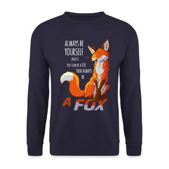 Sei immer du selbst, sei Fuchs - Unisex Pullover - Navy - Vorne - Alina (178cm) & Michal (187cm)