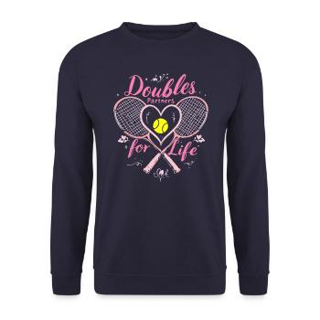 Tennis Doubles for Life Friends - Unisex Sweatshirt - navy - Front - Alina (178cm) & Michal (187cm)