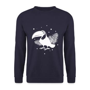 Toucan Zoo Bird Animal Lovers Nature Conservation - Unisex Sweatshirt - navy - Front - Alina (178cm) & Michal (187cm)