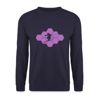 Cooles Design für Skifahrer Skiing - Unisex Pullover - Navy - Vorne - Alina (178cm) & Michal (187cm)